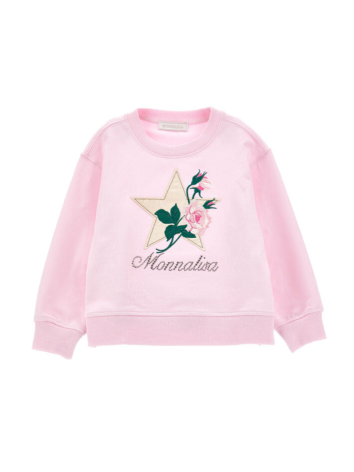 Monnalisa studded cotton-blend cardigan - Pink