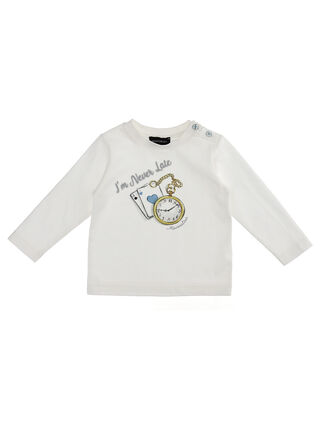 Jersey T-shirt with watch print