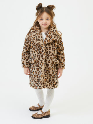 Animal print plush coat