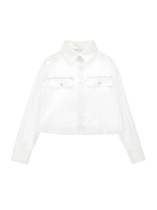 Shirt with rhinestone flaps