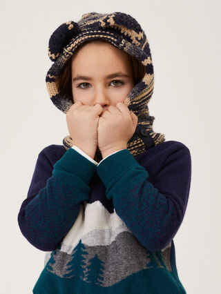 Schalmütze aus Mouliné-Strick