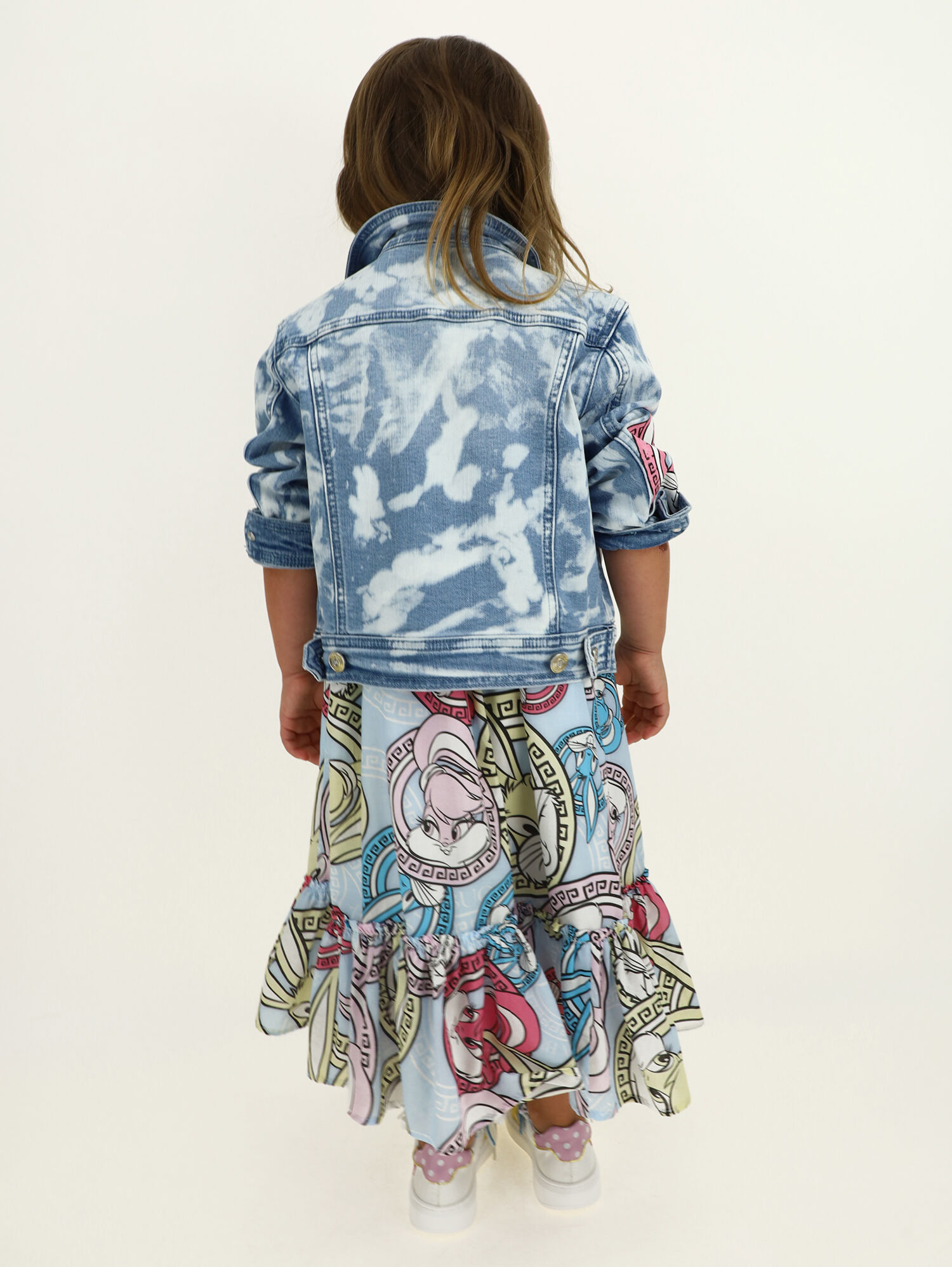 Girls frill hotsell denim jacket