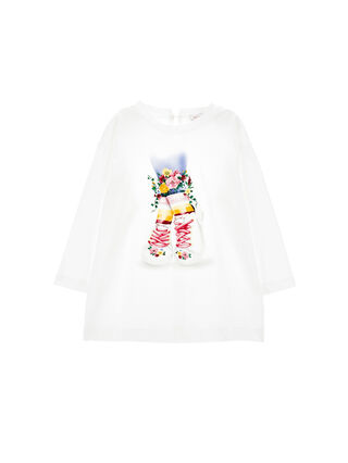 Long-sleeved sneaker print jersey T-shirt