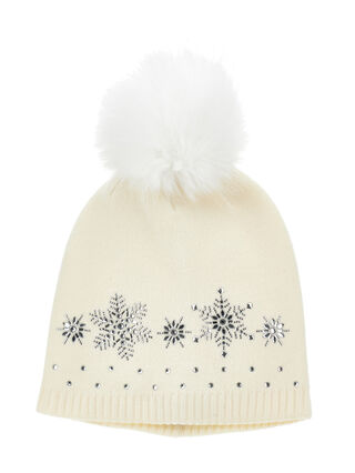 Bonnet en laine mélangée et strass
