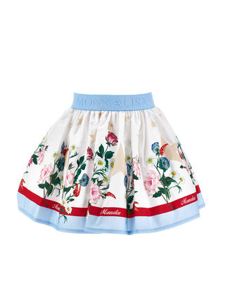 Falda de popelina con estampado floral