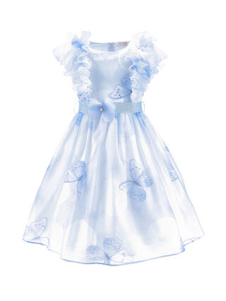 Organza dress with butterfly print
