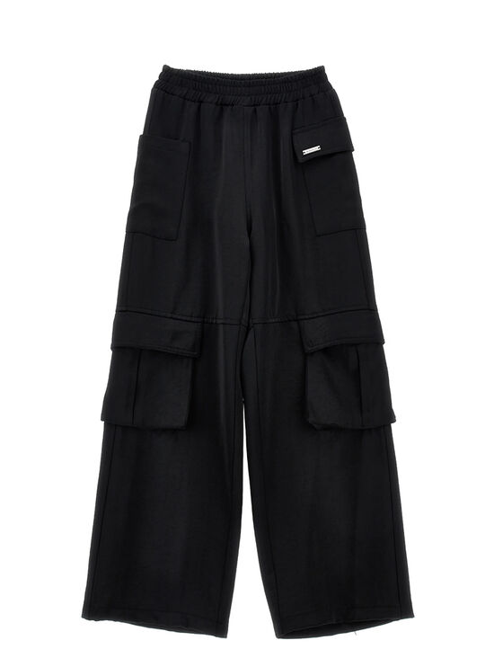 Pantalon cargo chic en satin