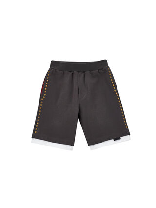 Fleece Bermuda shorts with studs