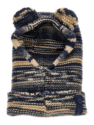 Schalmütze aus Mouliné-Strick