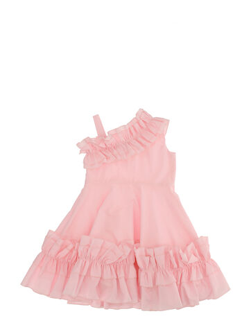 One Shoulder Poplin Dress