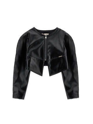 Coated fabric bolero with zip