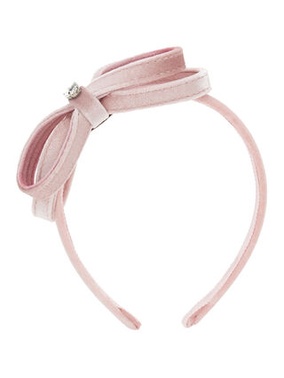 Velvet headband with bow
