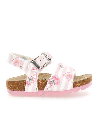 Sandales à imprimé roses