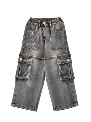 Cargo denim jeans