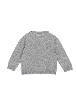 Cashmere blend sweater with inlay bunny