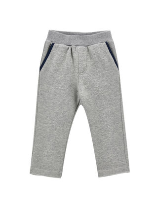 Fleece trousers with contrasting welt