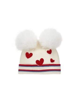 Bonnet pompon coeurs