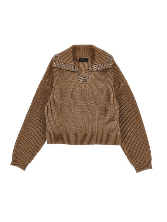 Studded collar sweater