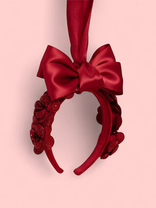 Rose velvet headband