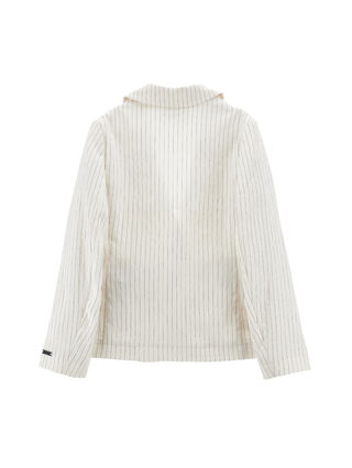 Unlined jacket with yarn-dyed stripe