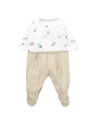 Cotton playsuit with striped fabric