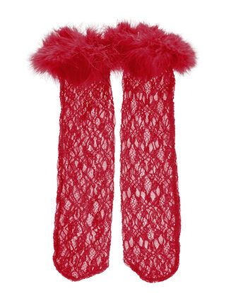 Колготки из микросетки с перьями