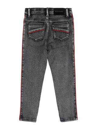 Denim-effect sweatpants with profiling