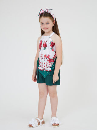 Атласный топ с принтом