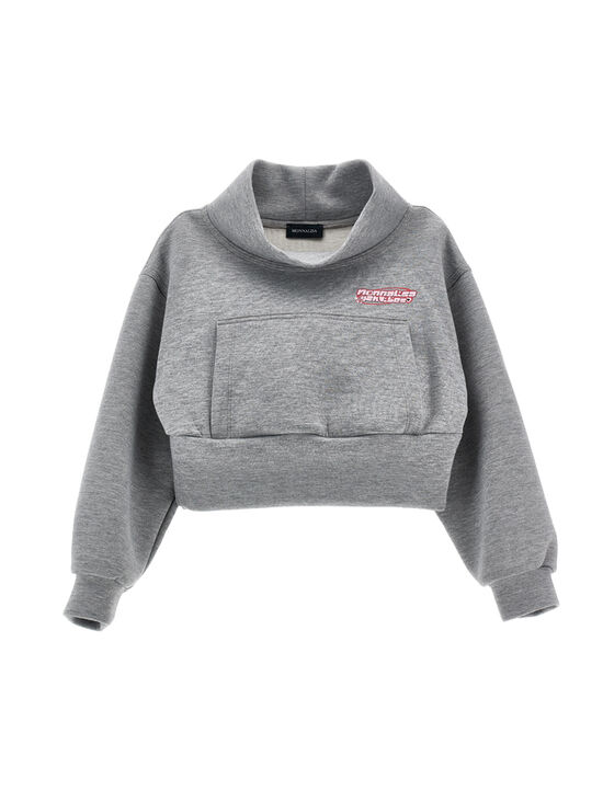 Cowl neck neoprene sweatshirt