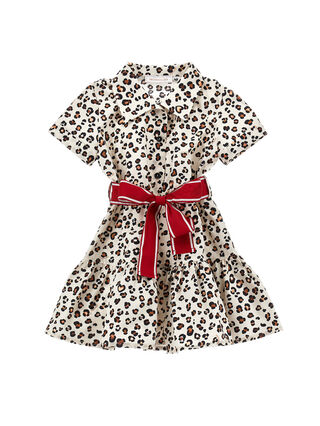 Animal print shirt dress