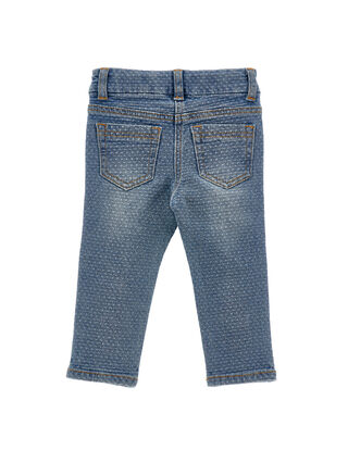 Teddy bear jacquard denim