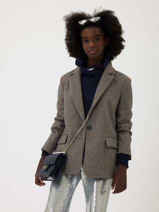 Velour blazer with rhinestones