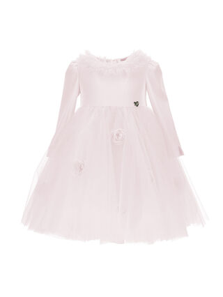 Dress with tulle and roses