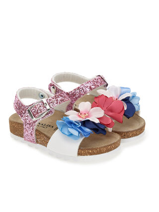 Sandale avec bouquet de paillettes