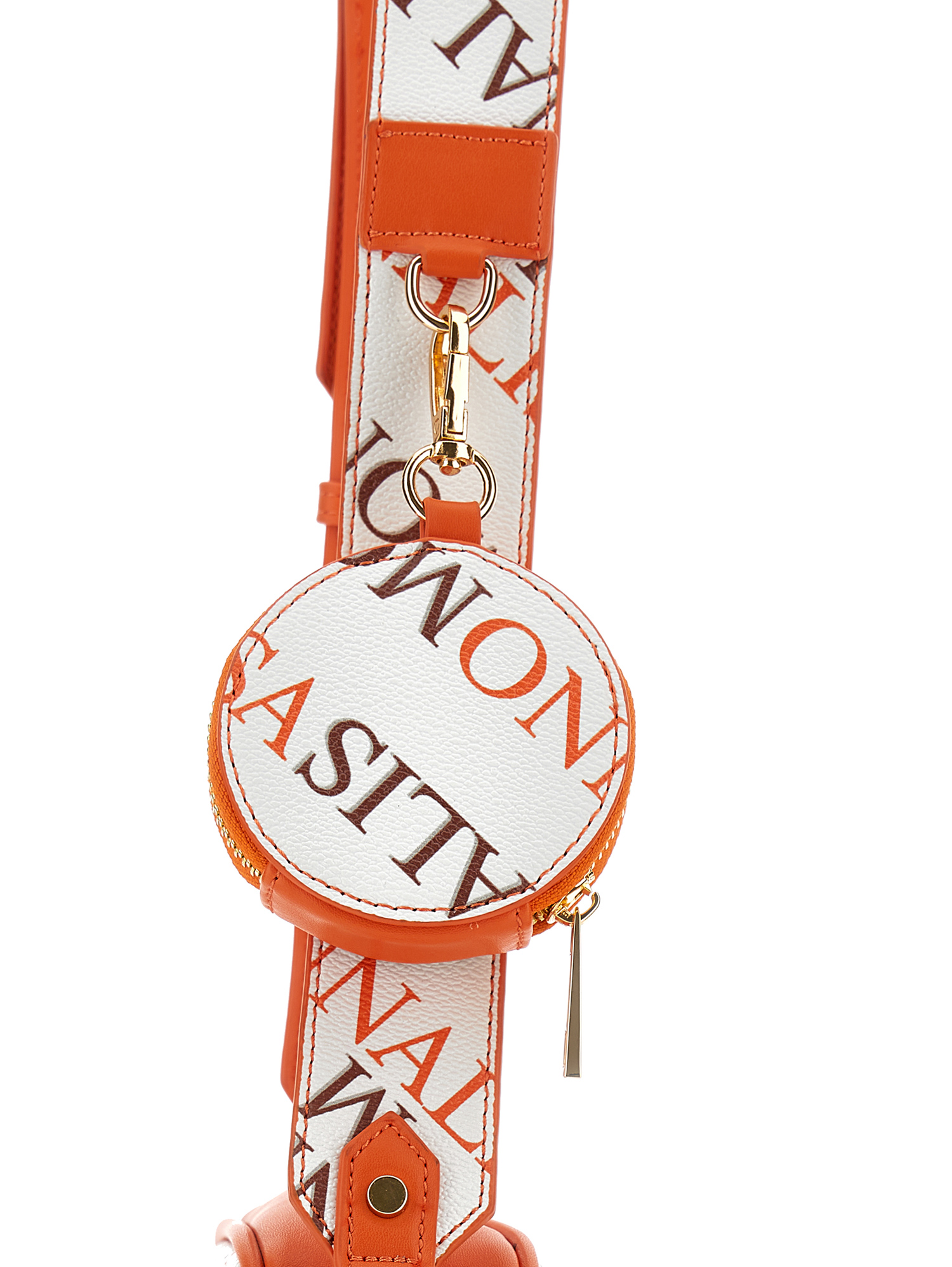 Monnalisa Printed Leather Bag In Orange