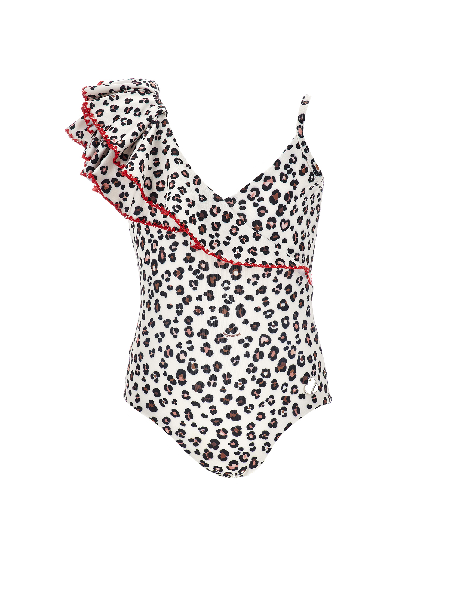 Monnalisa Girls Leopard Print Swimsuit In Beige