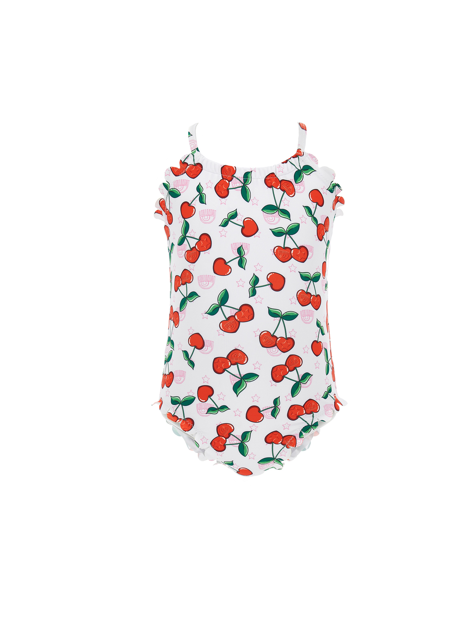 Chiara Ferragni Cfcherryprint Swimsuit In White