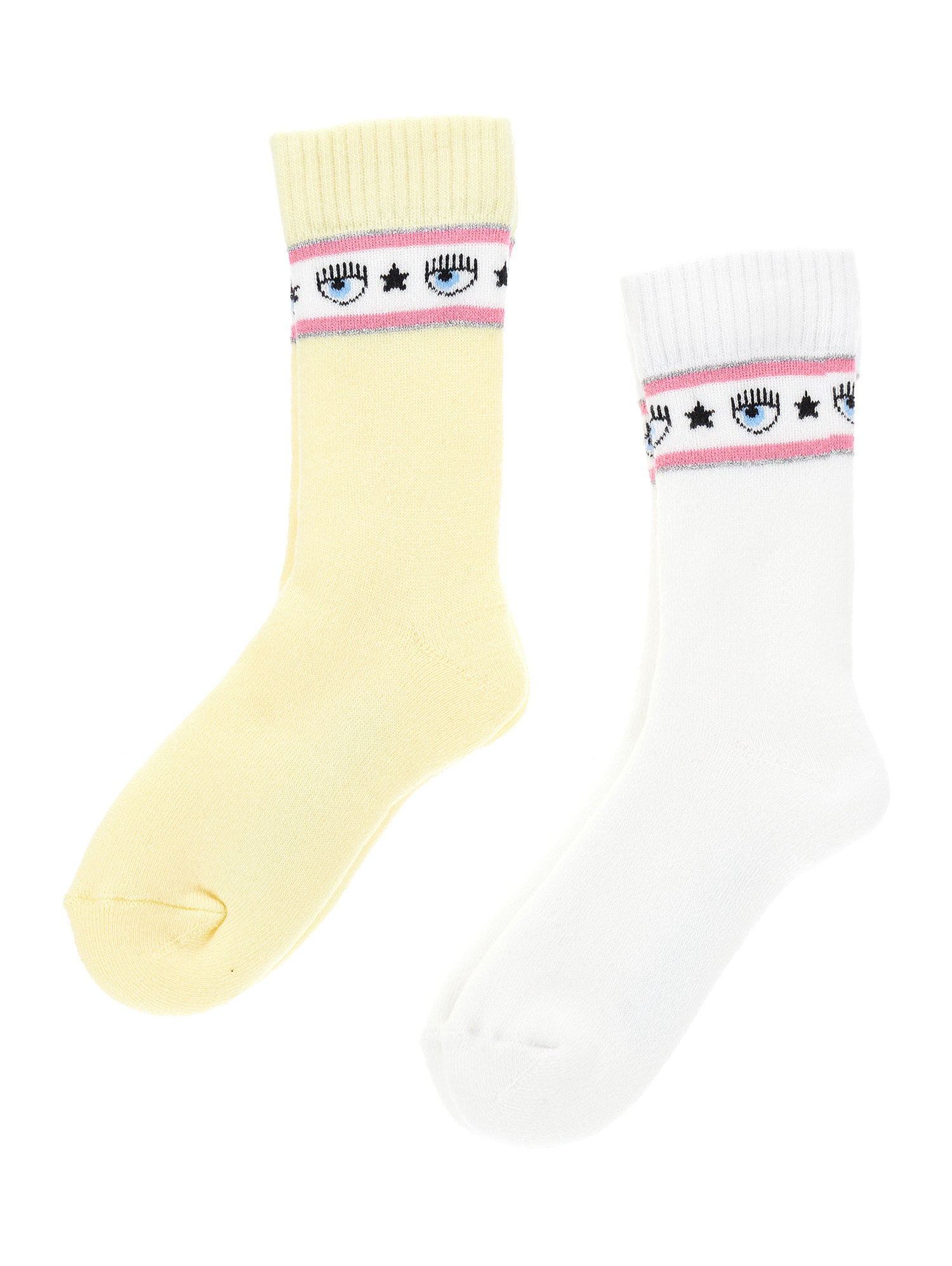 Chiara Ferragni Maxilogomania Socks Set In Wax Yellow