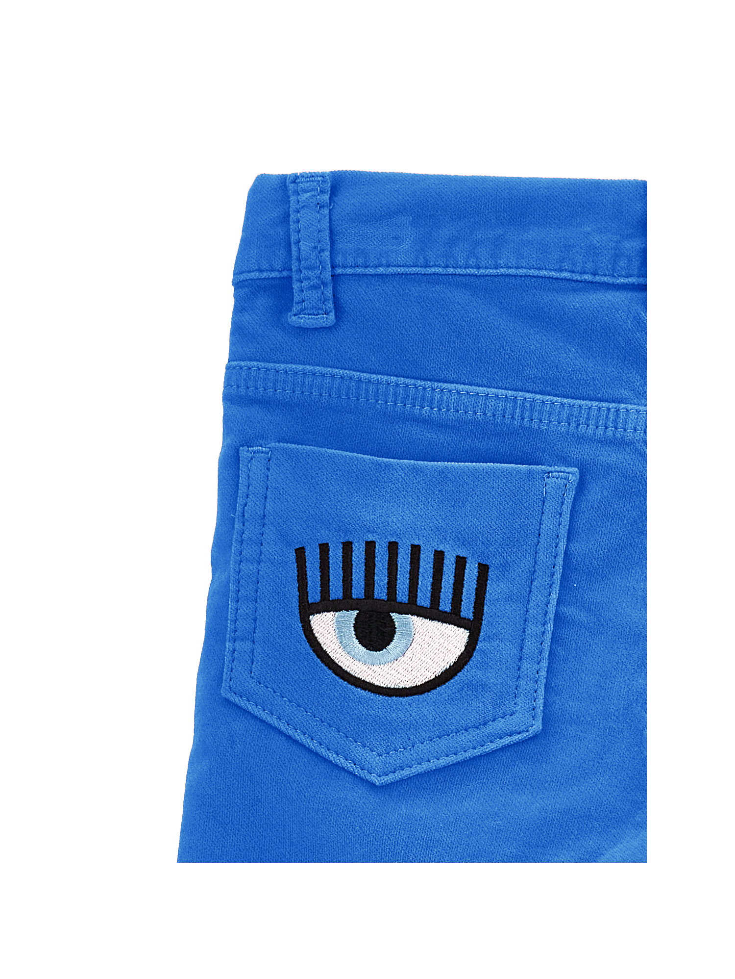 Shop Chiara Ferragni Cf Graffiti Velvet Trousers In Diva Blue