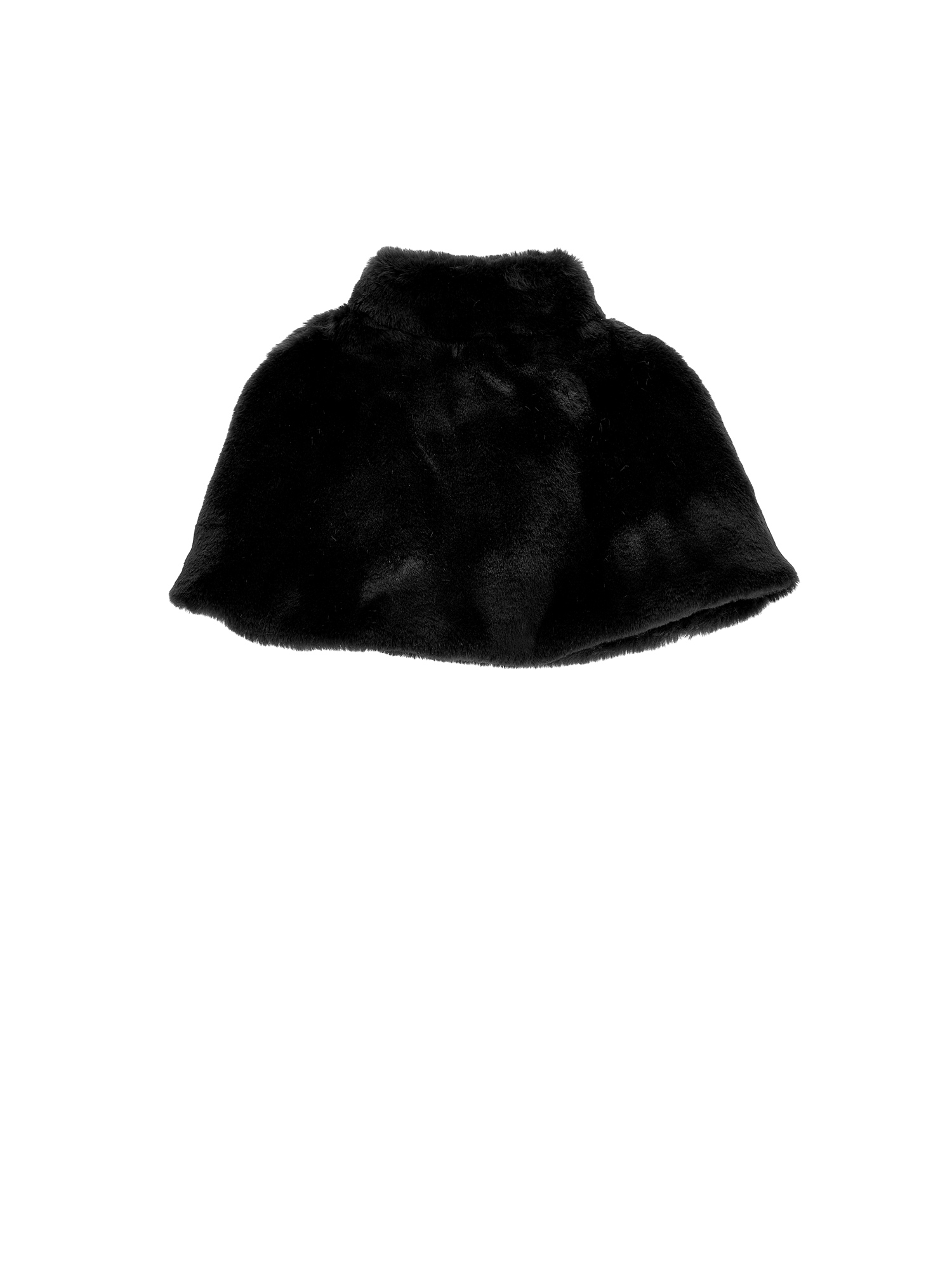 Monnalisa Faux Nutria Fur Plush Cape In Black