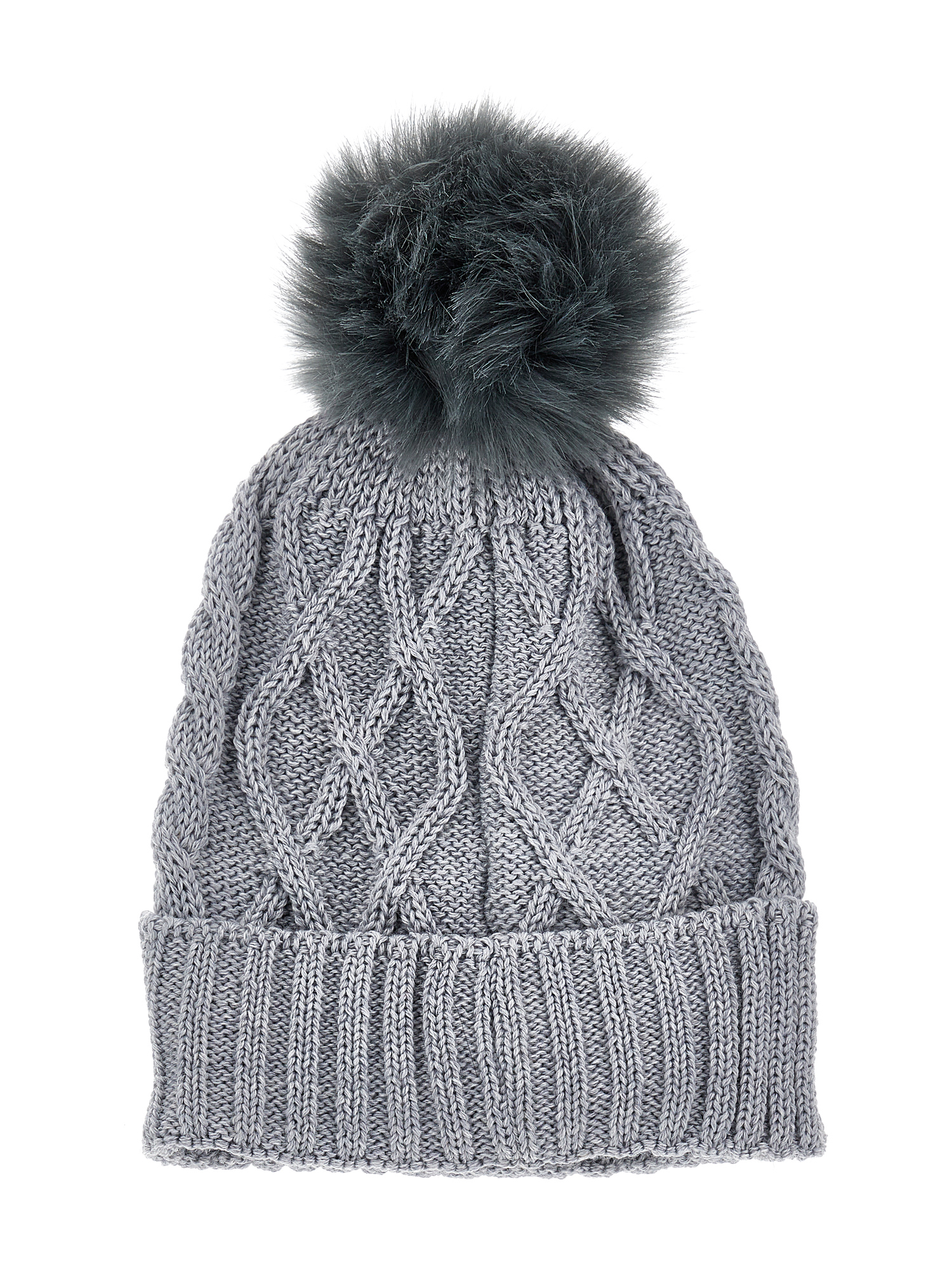 Monnalisa Jacquard Wool Hat In Grey