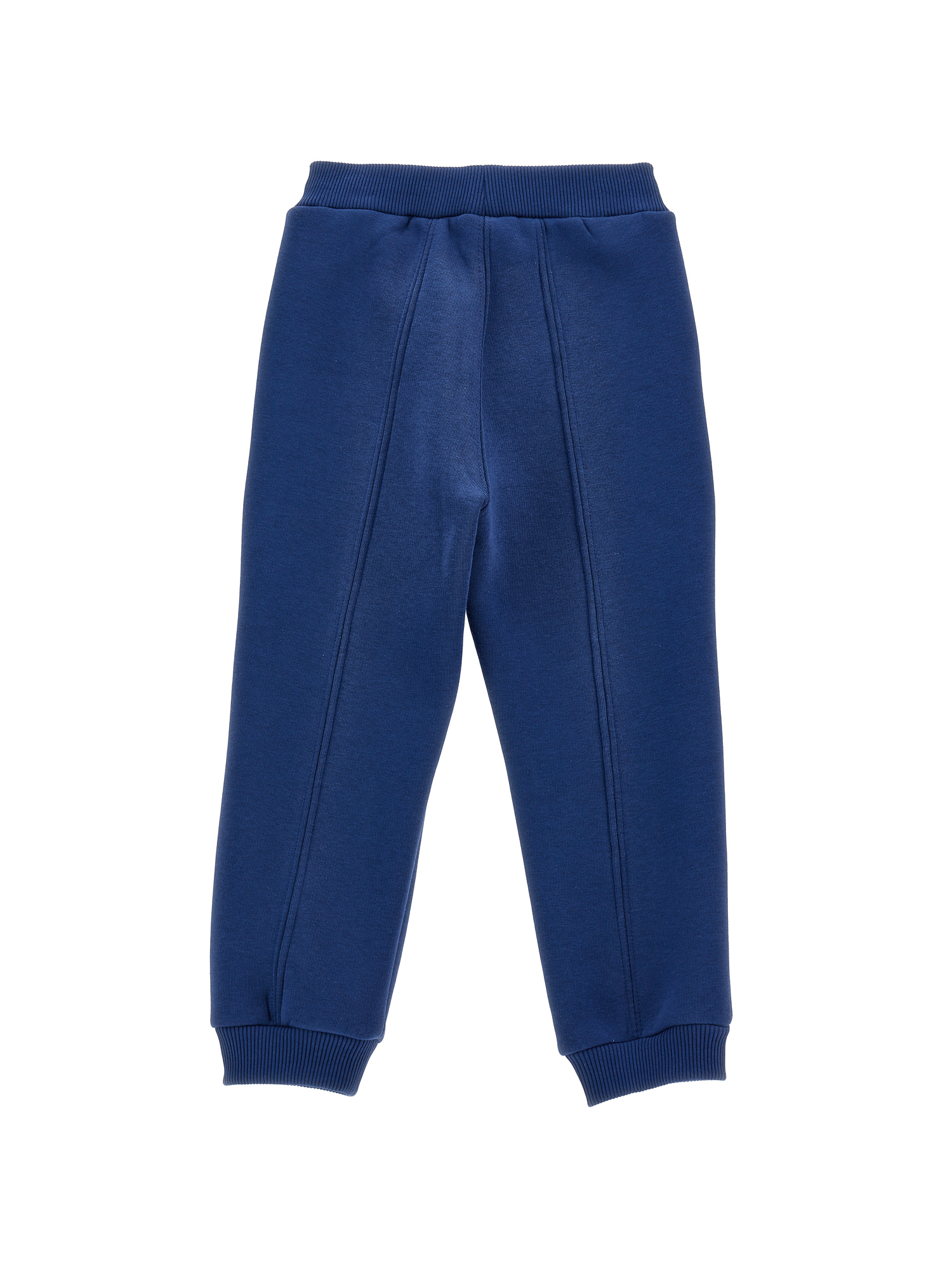 Monnalisa Heavyweight Fleece Joggers With Rhinestones In Navy Blue