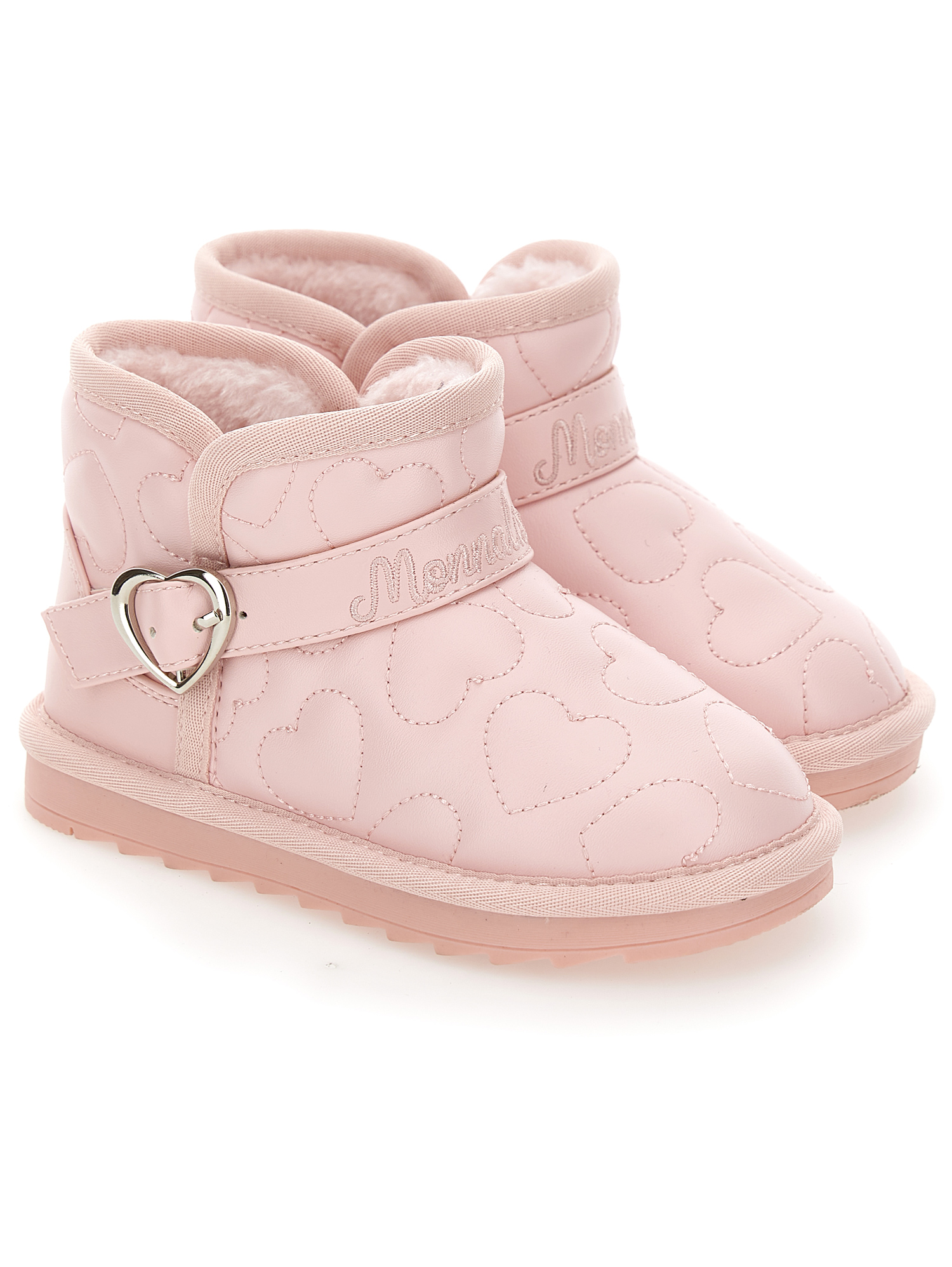 MONNALISA MONNALISA HEART QUILTED ANKLE BOOTS