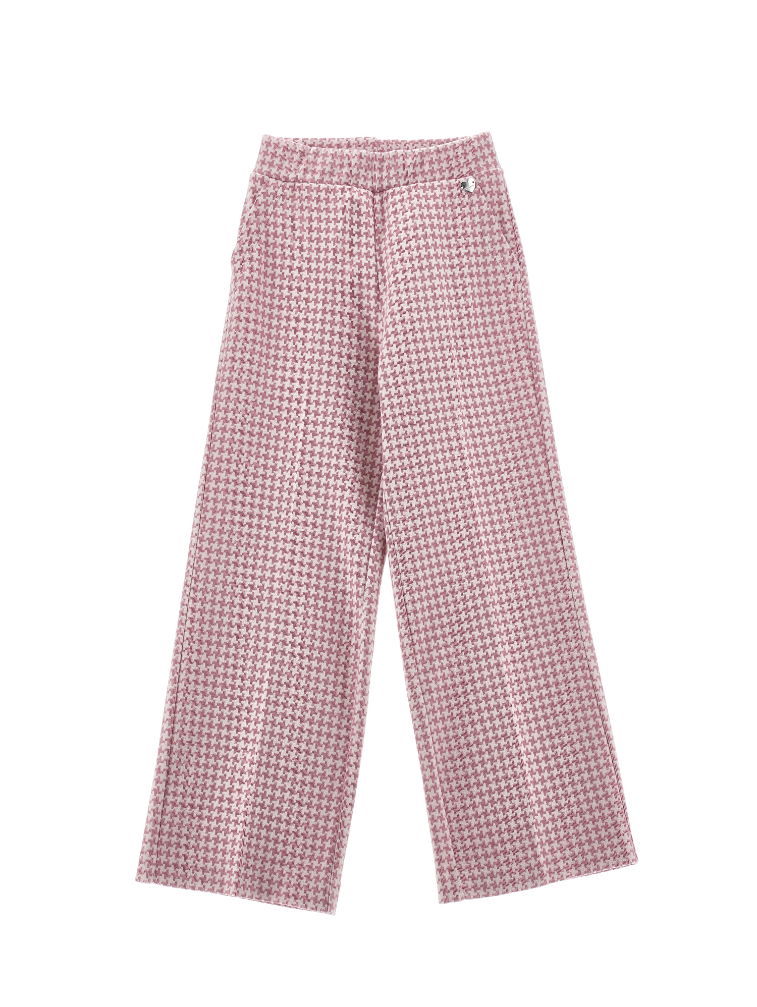 Monnalisa Knit Palazzo Trousers In Cream