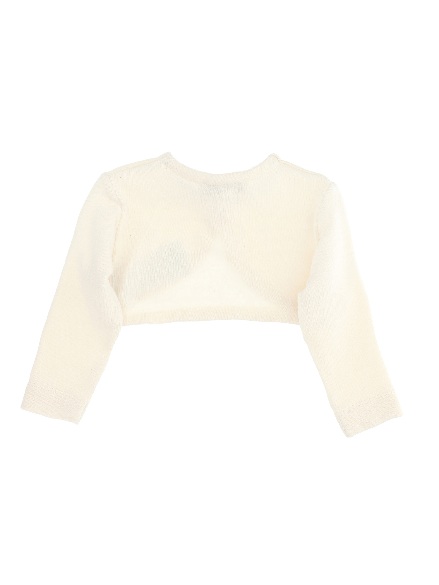 Monnalisa Merino Wool Cardigan In Cream