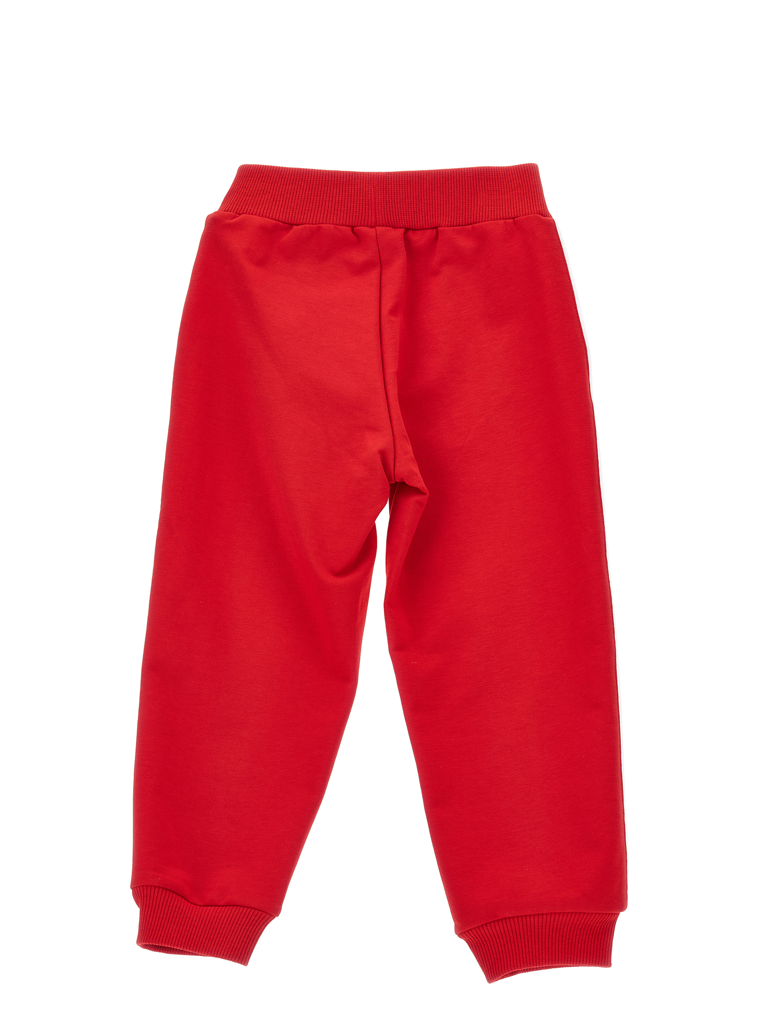 Monnalisa Two-tone Fleece Joggers In Red