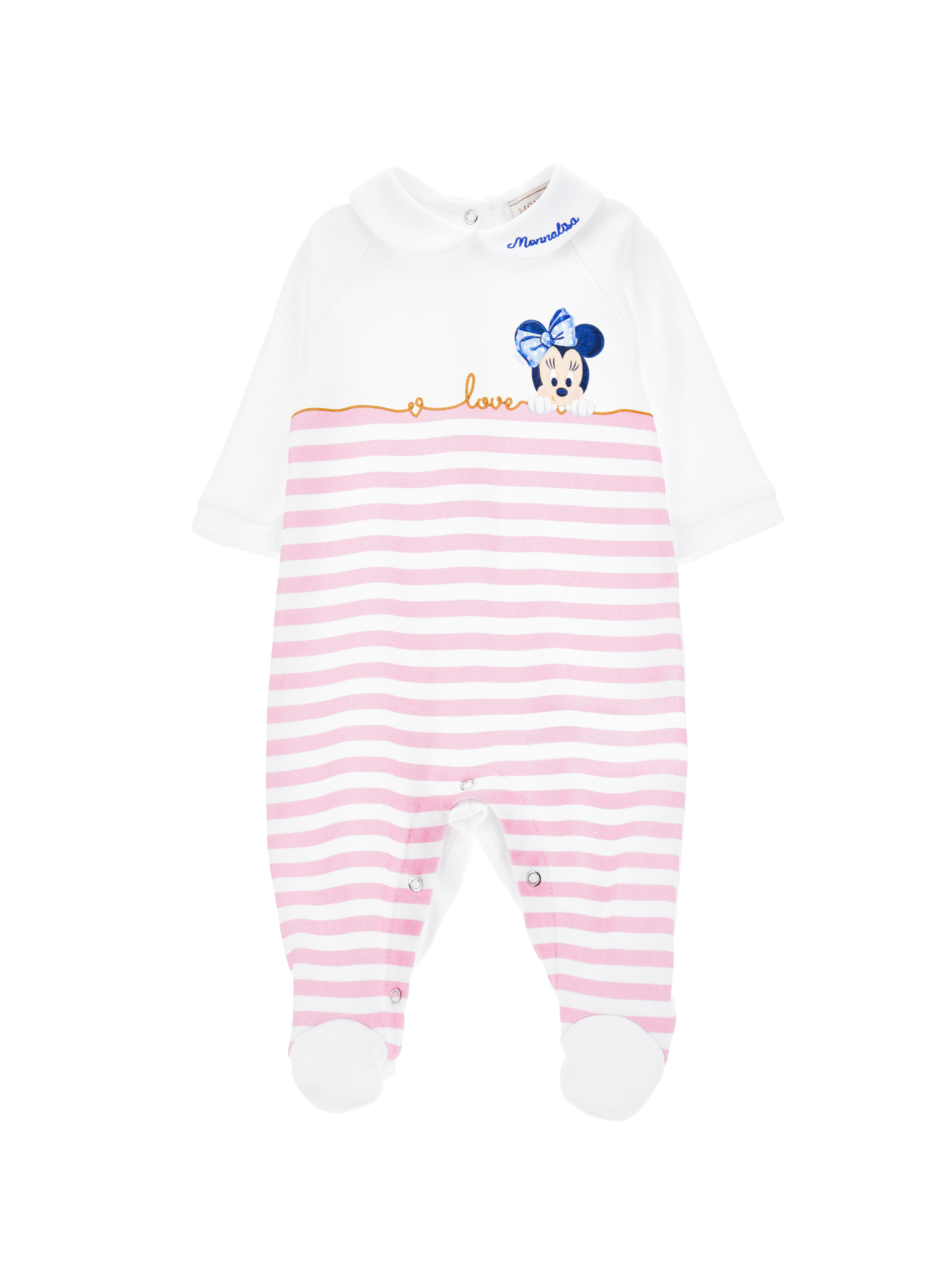 Monnalisa Tutina cotone rigato Minnie