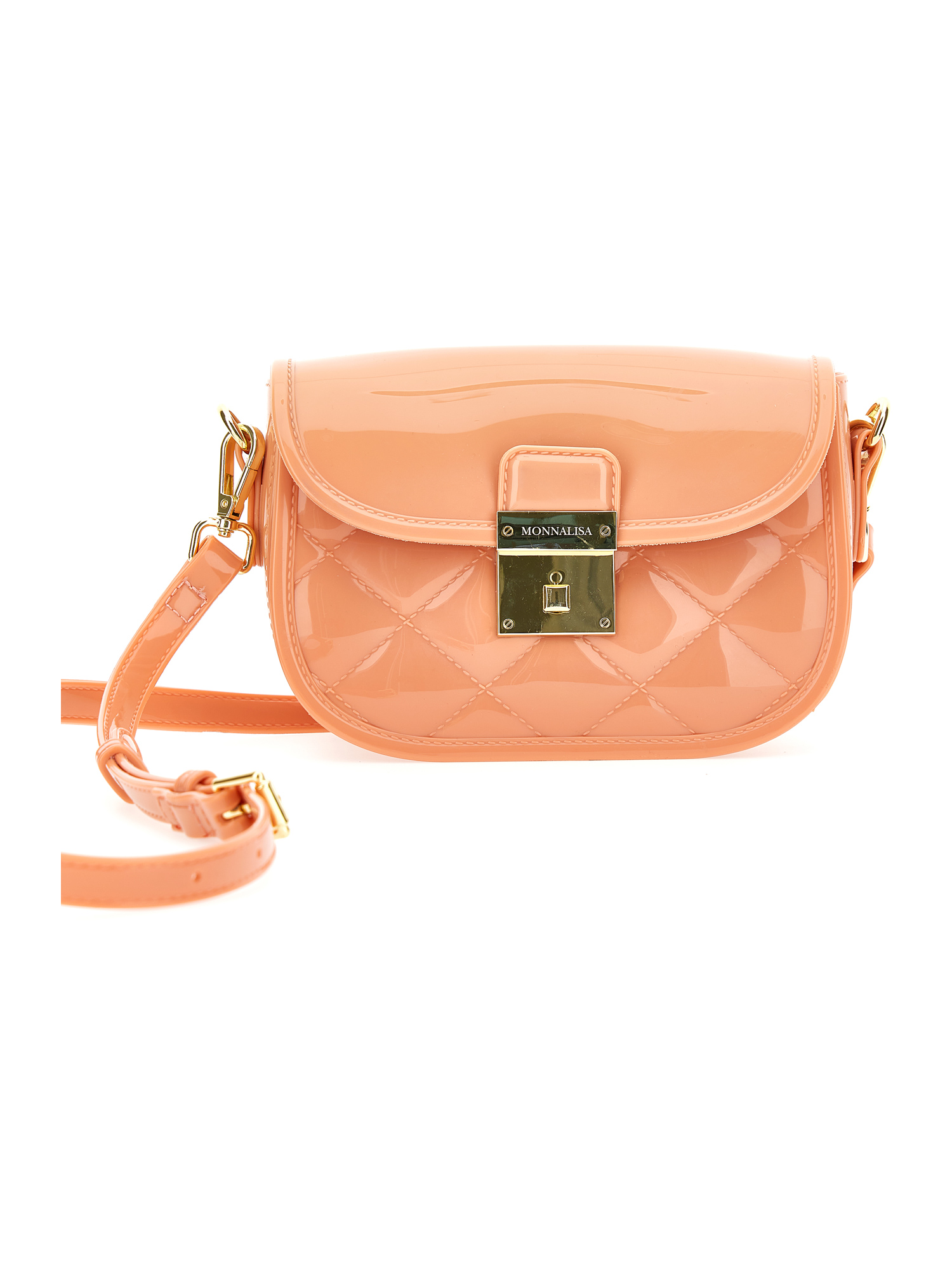Monnalisa Pvc Bag With Shoulder Strap In Dusty Pink Rose