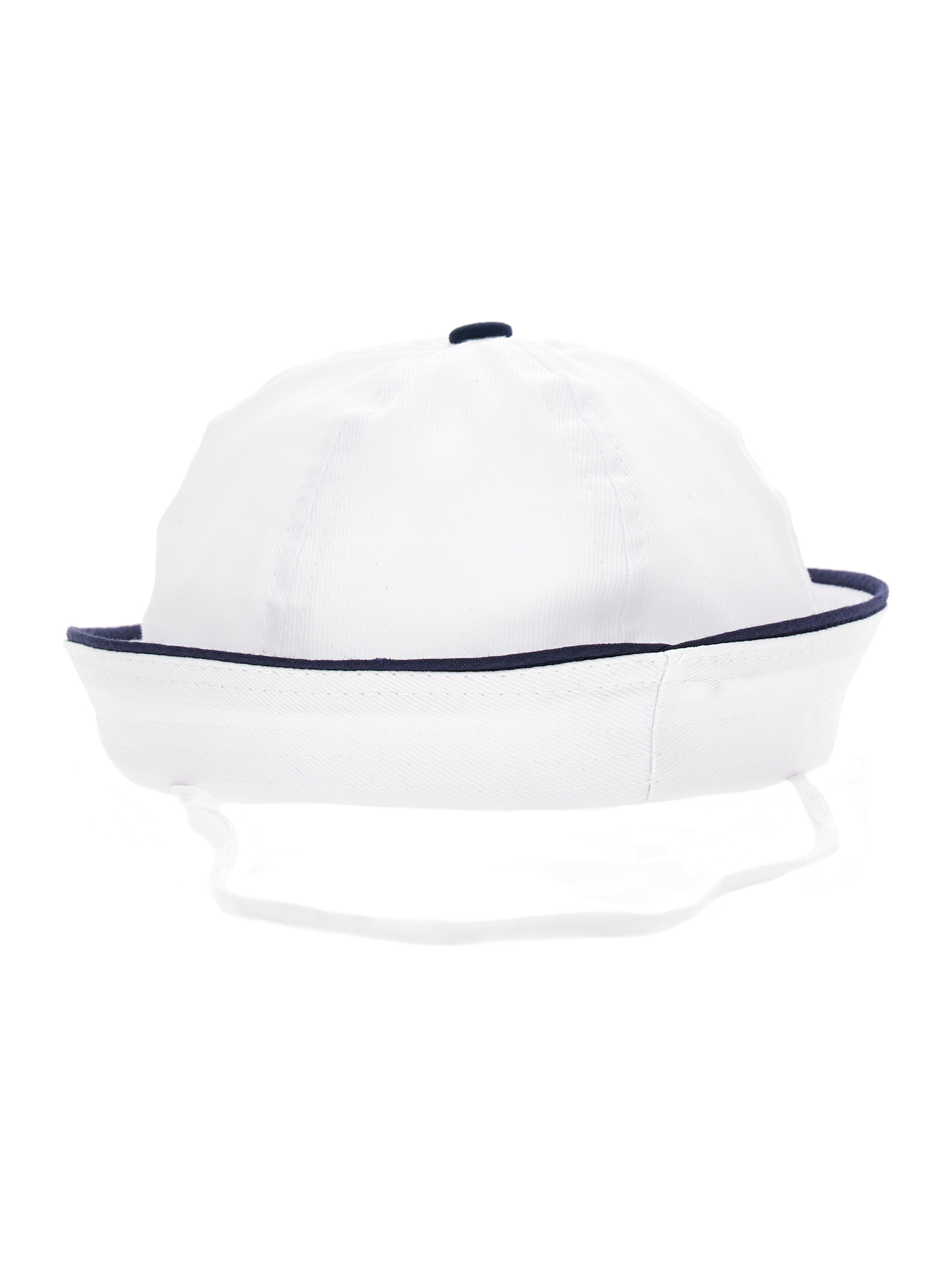Shop Monnalisa Piquet Sailor's Cap In White + Blue