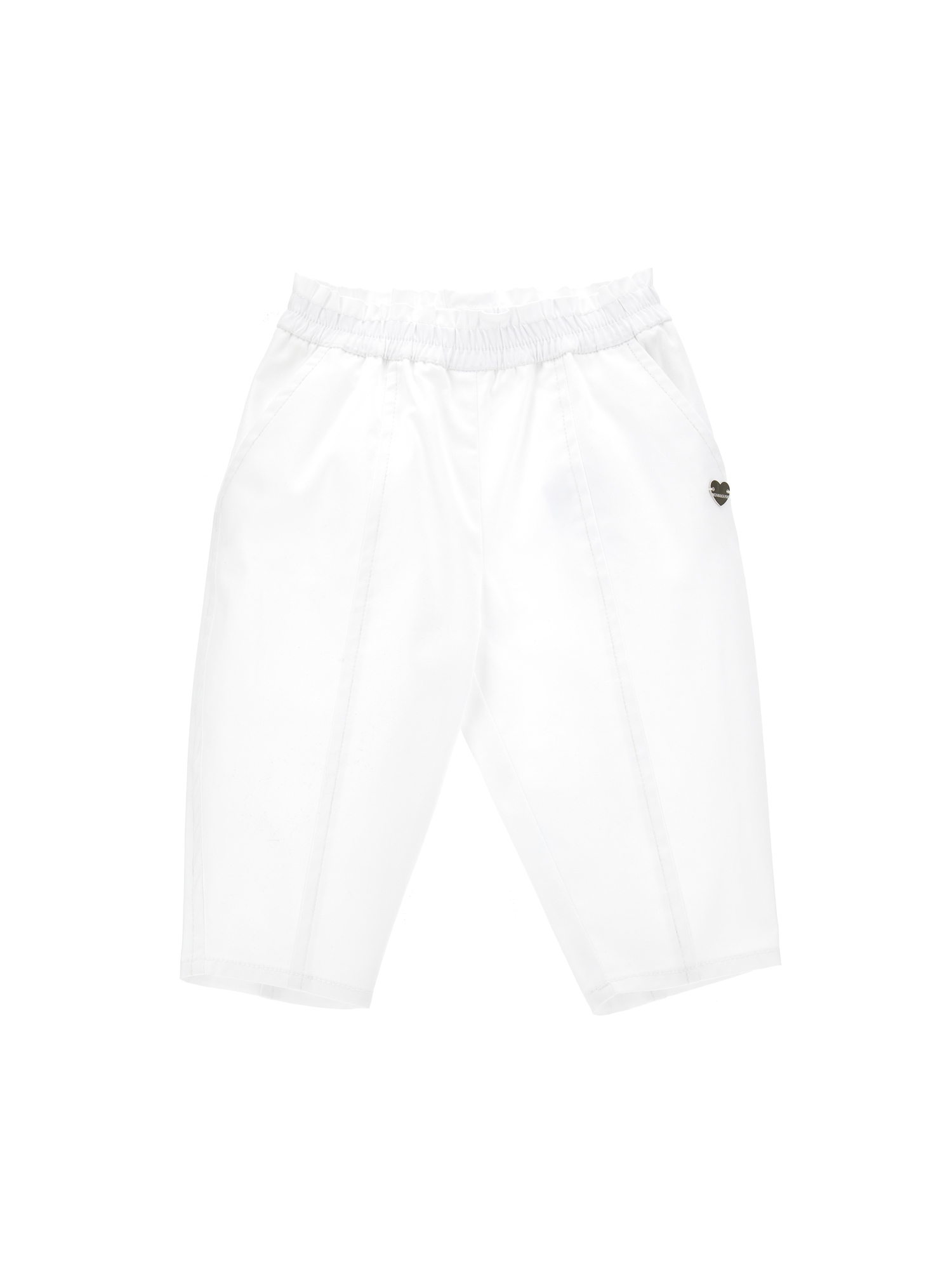 Monnalisa Gabardine Trousers With Pockets In White